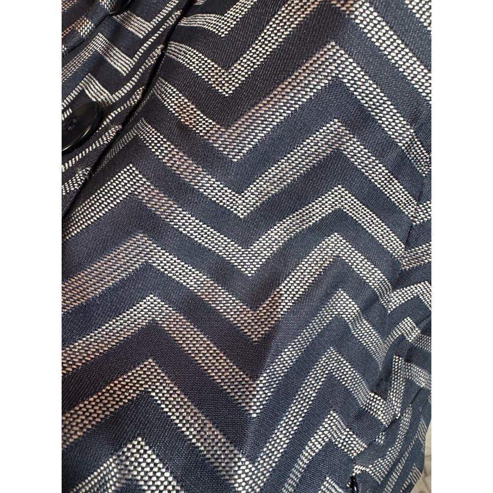 Armani Collezioni Navy and Silver Chevron Jacket - Picture 3 of 7